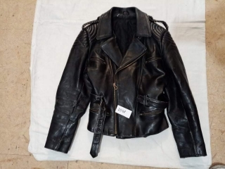 Moto kožená bunda, čiernej farby, č.2048