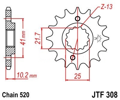 JTF308 15 zubov