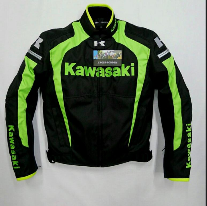 Moto bunda textilná Kawasaki - čierno - zelená, replika