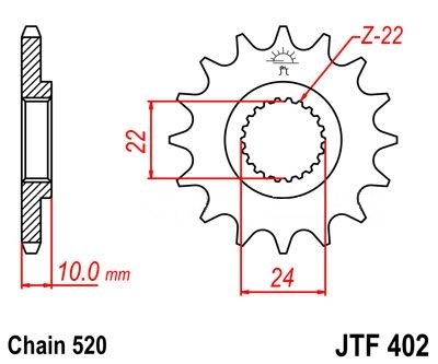 JTF402 16 zubov