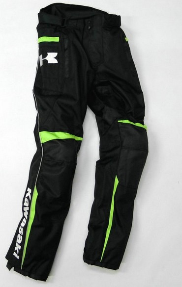 Moto textilné nohavice Kawasaki - čierno - zelené, replika