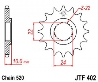 JTF402 16 zubov